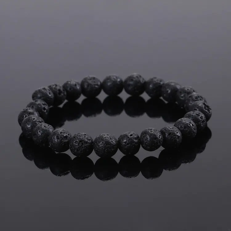 Elastic Beaded Bracelet with Natural Tiger Eye Stones