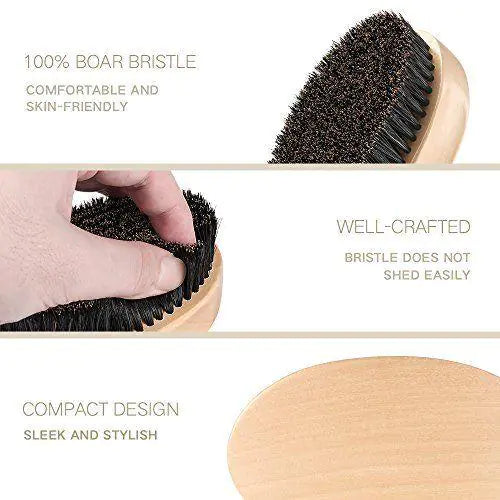Compact Pocket Travel Boar Bristle Brush