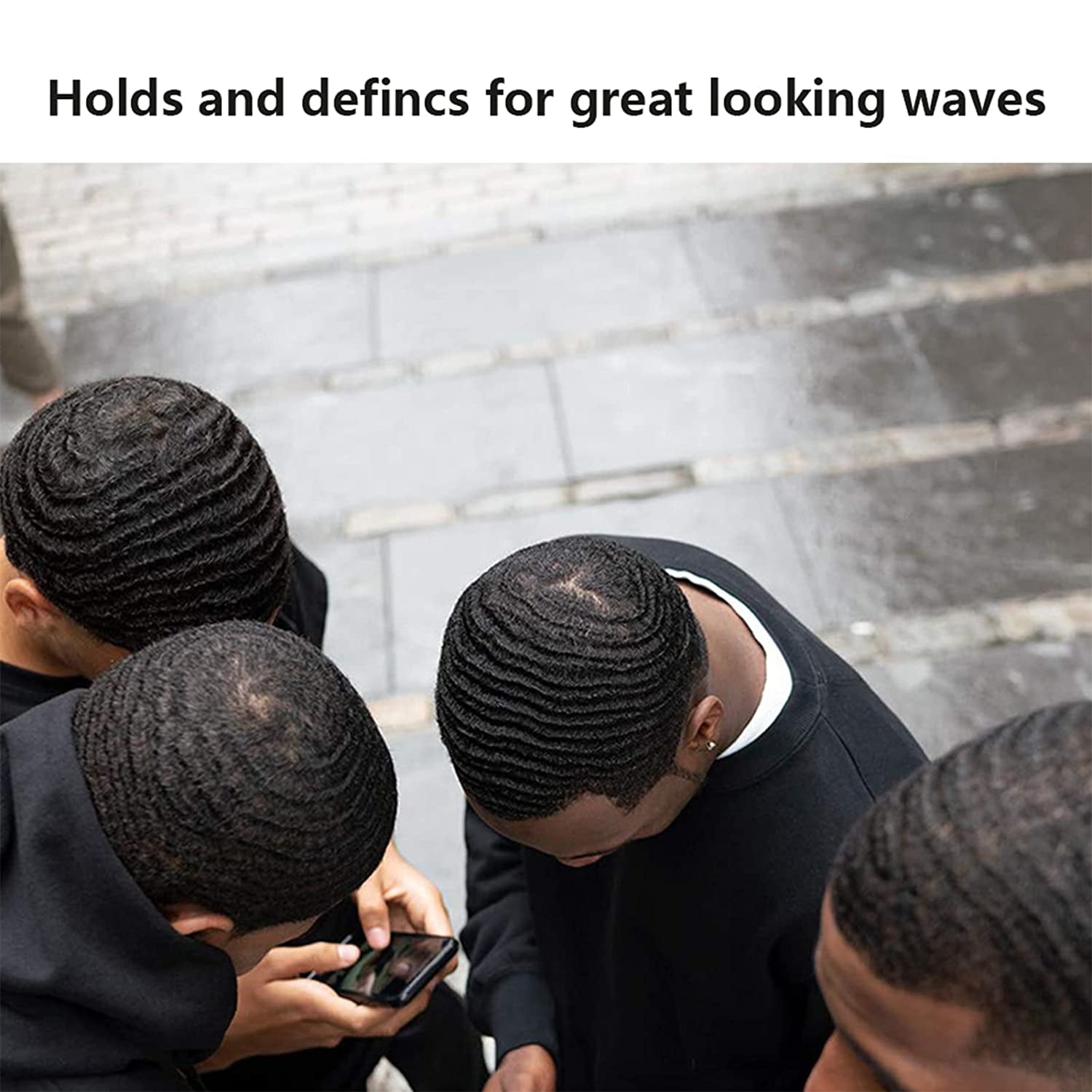 Natural Wave Pomade for Men Strong Hold, Easy Wash 360 Wave Training Hair Cream, Waves Grease for Men Promotes Layered Waves, Moisture, Control and Silky Shine 4Oz